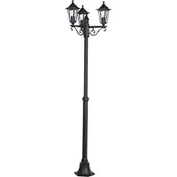 Eglo LATERNA 4 utendørs gulv-/stolpe-lampe i sort med klart glass, 3 l