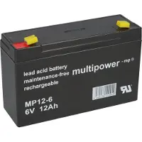 Multipower PB-6-12-6,35 blybatteri 6 V 12 Ah