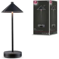 Paulmann LED-bordlampe med batteri, Pellini, svart, nedadrettet lys, CCT