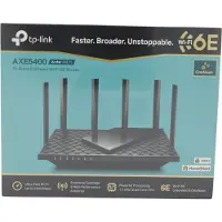 TP-LINK Archer AXE75, Wi-Fi 6E (802.11ax), Tre-båndsfrekvens (2,4 GHz / 5 GHz / 6 GHz), Ethernet/bredbåndsforbindelse, Svart, Frittstående router