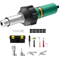 Vevor varmluftssveiser for plast, 1600 W varmluftsbrennerpistol, 122–1112 ℉ PVC TPO vinyl varmepistol sveisebrenner, sveisesett for plasttak med 11 tilbehør – verktøykasse, dyse, rulle, blader for PP/