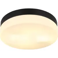Globo Utendørs taklampe Vranos, matt sort, Ø 24 cm, aluminium