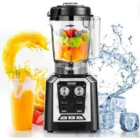 Vevor profesjonell blender, kommersielle benkeplateblendere, 68 oz plastkrukke-blenderkombinasjon, rustfritt stål med 3 funksjoner, for frosne drikker, shakes, smoothies, peree og knusing av is, svart