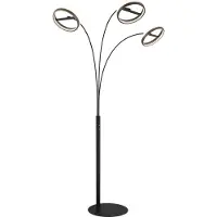 Globo LED-gulvlampe Della, høyde 190 cm, svart/mørkgrå, 3 lyskilder.