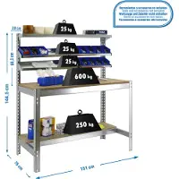 Simonwork (bancos De Trabajo) Bt1 Metallhylle 1445x1510x760 Mm