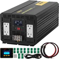 Vevor strømomformer modifisert sinusbølgeomformer 5000W DC 12V til AC 110V LCD