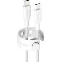 PanzerGlass empower by - USB-kabel - USB-C (hann) til USB-C (hann) - USB 2.0 - 20 V - 3 A - 2 m - Hurtiglading opptil 60W - sølvhvit