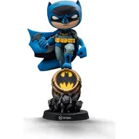 Iron Studios Batman På Bat Signal Blue Variant Mini Co Pvc-figur 15 Cm