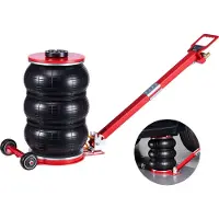 Vevor luftjekk, 5 tonn trippelpose luftjekk, kollisjonspute med seks stålrør, løft opptil 464 mm, 4-10 s rask løfting pneumatisk med justerbart langt håndtak og gummipute for reparasjon av biler, SUV-