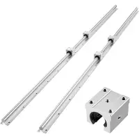 Vevor lineærskinnesett, SBR20, 2 stk. 2000 mm (78,74 tommer) lineære føringsskinner og 4 stk. lagerglideblokker, fullt støttet aksel, for kutting, sliping, fresing, boremaskiner og mer