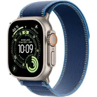 Apple Watch Ultra 3 GPS + Cellular 49mm Natural Titanium Case with Blue/Bright Blue Trail Loop - M/L