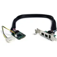 StarTech.com 3 Port 2b 1a 1394 Mini PCI Express FireWire-kortadapter - FireWire-adapter - PCIe Mini-kort - FireWire 800 - 2 porter + 1 x FireWire - MPEX1394B3 - FireWire-adapter - PCIe Minikort - Fir