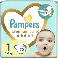Pampers Premium Care bleier 1, 2-5 kg, 72 stk.