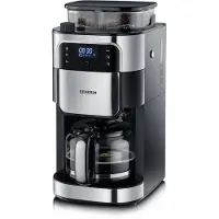 Severin KA 4813 - Kaffemaskin - 10 kopper - børstet rustfritt stål / svart