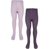 Minymo Strømpebukser - 2-pack - Rib - Svært Grape - - 104/110 - Strømpebukser
