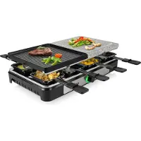 Tristar RA-2747, 1400 W, 230 V, 50 - 60 Hz, 8 stykker, RA-2747 Raclette Stone Grill, reversible grill plate, stone grill, 8x pans, 1x 1-metre...
