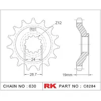 Rk 8284 630 Fremre Tannhjul