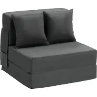 Vevor sammenleggbar sovesofa, 3-i-1 sammenleggbar sofa med 2 puter og vaskbart trekk, 25D høy tetthets minneskum, sovesofa med futon til stue, soverom, mørkegrå (enkelt)