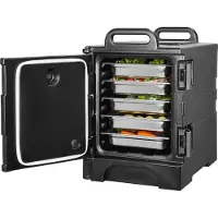 Vevor Isolert Matpannebærer, 81 Qt Varmeboks for Catering, Matboksbærer med Doble Spenner, Frontmatet Matvarmer med Håndtak, Stabelbar Endemater for Restaurant, Kantine