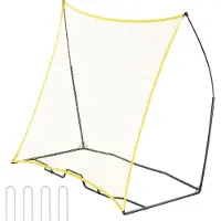 Vevor fotballrebounder, bærbar fotballtrener, 7x7FT jern- og polyesterfotballtreningsutstyr, sportfotballreboundervegg med bærbar veske, perfekt for lagtrening, pasninger, volleyball