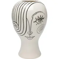 Kare Favola Lady-vase, høyde 30 cm, keramikk, svart/hvit