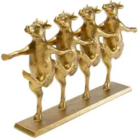 Kare Dancing Cows dekorativ figur, gullfarget, polyresin, H 23 cm