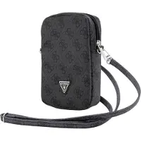 GUESS 4G Triangle Logo Smartphone-skulderveske med trekantlogo - Svart