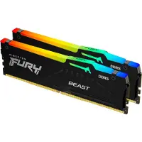 Kingston FURY Beast RGB - DDR5 - sett - 16 GB: 2 x 8 GB - DIMM 288-pin - 5600 MT/s / PC5-44800 - CL40 - 1.25 V - ikke-bufret - on-die ECC