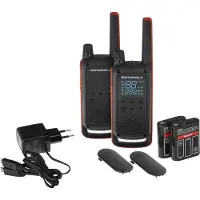 Motorola Talkabout T82 - Bærbar - toveis radio - PMR - 446 MHz - 16-kanalers - svart, oransje (en pakke 2)