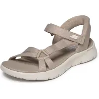 SKECHERS for woman. 141481 Slip-ins Sandals: GO WALK Flex - Illuminate taupe (39), Flat, Velcro, Casual, Sport, Beachwear, Multisport