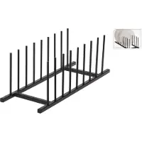 Intratuin Home Styling Collection organizer for tallerkener og lokk i metall, svart 34,5x12,5 cm