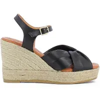 Wonders for woman. YH-SO522_5447_5792 Black Anakena Leather Espadrilles (40), 5 to 8 cm, Buckle, Casual