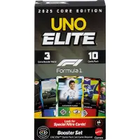 Mattel Games UNO Elite Formula 1 2025 Core Edition Booster Set, Kort Spill, Shedding, 7 år