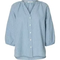 Selected Cleo-alberta Linen Blend 3/4-ermet Skjorte