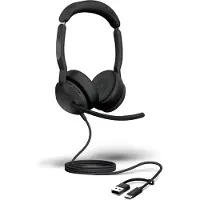 Gn Audio Jabra Evolve2 50 UC Stereo - Hodesett - on-ear - kablet - aktiv støydemping - USB-C, USB-A - UC-sertifisert