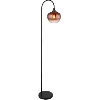 Globo Gulvlampe Maxy, kobber/svart, glass, 150 cm høy, E27