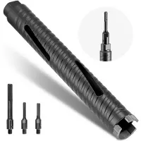 Vevor kjernebor, 38 mm diameter, 241 mm boredybde, M16 innvendig gjenge, diamanttørrkjernebor med 3 adaptere, pilotbor og unbrakonøkkel, for armert betong, røde murstein og murverk