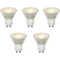 LUEDD Sett med 5 GU10 50mm LED-pærer Klar 2,5W 450 lm 2700K