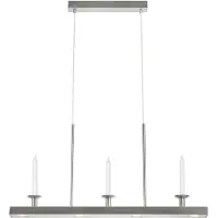Markslöjd LED-hengelampe Dining, nikkel, jern, lengde 82 cm, dimbar.
