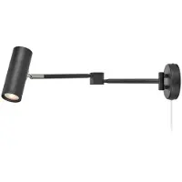 Markslöjd LED-vegglampe Arlo, svart, stikkontakt, lengde 55 cm, dimbar.