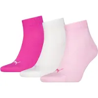 Puma Quarter Socks Unisex (3-Pack), Clothing, Pink Lady, 35-38
