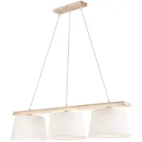 Lamkur Hengelampe Sweden, gammelhvit/hvit, tekstil, tre, 3 lyskilder
