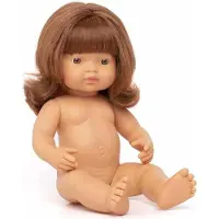 Miniland Europeisk Rødhåret Babydukke 38 Cm