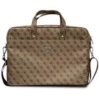 GUESS Saffiano 4G Triangle Logo-veske til 16\ laptop - brun