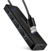 Axagon SuperSpeed USB-A reisehub USB-hub - USB 3.2 - 4 porter - Svart