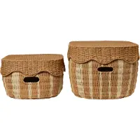 Ferm Living Oppbevaringskurv - 70/46 cm - 2 stk. - Rivan - Natur - - OneSize - Kurv