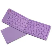 Mtp Products B023 68-tasters magnetisk sammenleggbart trådløst tastatur med telefonstativ - QWERTY - lilla