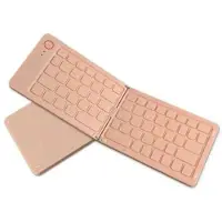 Mtp Products B023 68-tasters magnetisk sammenleggbart trådløst tastatur med telefonstativ - QWERTY - rosa