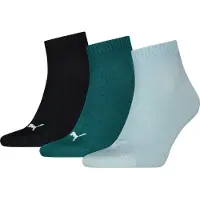 Puma Quarter Socks Unisex (3-Pack), Clothing, Petrol Green, 43-46