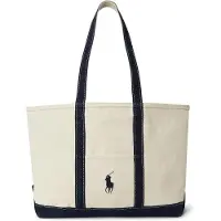 Ralph Lauren for man. 405P02124001 Big Pony beige canvas tote bag (OSFA), Casual, Cotton